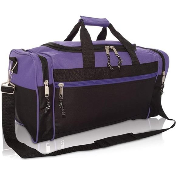 SPORTS Duffle Bag Gym Bag Travel Duffel Adjustable Strap Purple - Picture 1 of 7